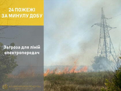 АТ «Вінницяобленерго» – особистий кабінет, передати покази лічильника, кол-центр 0 (800) 30-95-95 Пожежі - загроза для ліній електропередач_0
