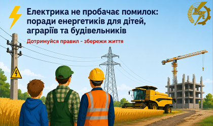 АТ «Вінницяобленерго» – особистий кабінет, передати покази лічильника, кол-центр 0 (800) 30-95-95 Електрика не пробачає помилок: поради енергетиків для дітей, аграріїв та будівельників_0